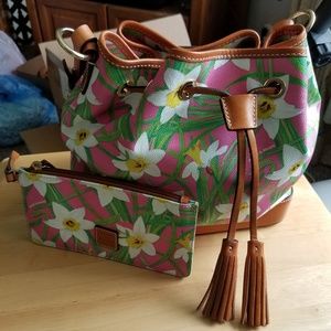 Dooney and Bourke Coated Cotton Drawstring bag.